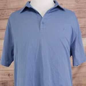 Fabletics Polo Shirt Mens 2XL Blue Tagless Collared Short Sleeve Active
